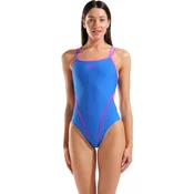 Arena hyperflow womens solid double cross back blue / purple s - uk32
