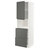 METOD / MAXIMERA Vis.elem.mikrotal. s vratima/2fioke, bela/Voxtorp tamnosiva, 60x60x200 cm
