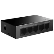 STRONG stikalo SW5000M/ 5 vrat Gigabit RJ45/ 10/100/1000 Mb/s/ 10 Gb/s/ 802.3i/u/ab/ kovinsko ohišje/ črno