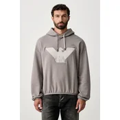 Emporio Armani pulover s kapuco moški bombaž z elastanom