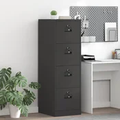 vidaXL Kabinet za datoteke s predalom 2 pcs Črna 44 x 50 x 106.5 cm