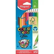 Set olovaka u boji, trokutaste, MAPED ColorPeps Star, 12 različitih boja 183212FC