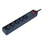 Gembird SPG5-C-10 Energenie 3m Schuko petostruki crni produžni kabel