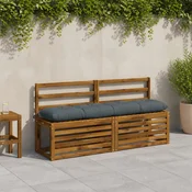 vidaXL Blazina za klop VIANEN 100% poliester Modra 150 x 30 x 12 cm