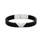 Emporio Armani Zapestnica črna/srebrna