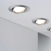 Paulmann Base LED vgradno reflektorsko svetilo komplet 3, železo - Dnevna soba/jedilnica - Sodobni - brušeno železo - Kovina
