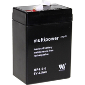 MULTIPOWER multipower PB-6-4\,5-4\,8 MP4\,5-6 svinčeni akumulator 6 V 4.5 Ah svinčevo-koprenast (Š x V x G) 70 x 105 x 47 mm ploščati vtič 4\,8 mm brez vzdrževanja\, nizko samopraznjenje, (20439212)