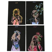 shumee Magic Scratch Card Beautiful Girl (4 kosi) 20x15 cm