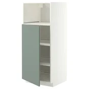 METOD Visoki element za ugradne uredaje, bela/Nickebo mat sivozelena, 60x60x140 cm