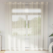 Voile zavjese s ušicama 2 kom krem 140x225 cm