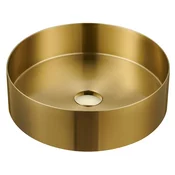 AURUM umivalnik iz nerjavnega jekla, dia. 38 cm, vključno z odtokom, zlata mat - Zlato - 38x11 cm - Sapho - AURUM - 72 - Iz nerjavečega jekla - Krog - 380 - 110 - 380 - 14