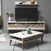 Hanah Home Set TV Komoda i klub sto Krem