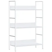 Vidaxl Knjižna polica 3-nadstropna bela 60x27,6x90,5 cm inž. les
