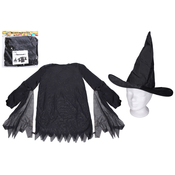 Komplet karneval - vještica (haljina, šešir)