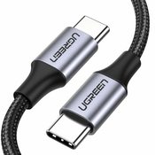 Ugreen kabel USB Type C – USB Type C Quick Charge 480 Mbps cable 60W 3A 1m (US261 50150): crni