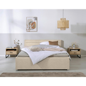 Livetastic OBLAZINJENA POSTELJA 160 cm  x 200 cm , les, kovina, umetna masa, tekstil bež