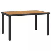 vidaXL Vrtna miza rjava 140x90x74 cm aluminij in WPC