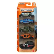 Matchbox: Off-Road kampiranje, 5-delni komplet avtomobilčkov 1:64 - Mattel