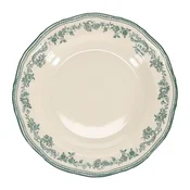Zelen/slonokoščen jušni porcelanast krožnik o 23 cm Cyril – S|P Collection