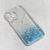 Maska za telefon Heart Glitter za iPhone 13 Pro 6.1 providno-plava