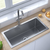 Ručno rađeni kuhinjski sudoper s cjedilom od nehrđajućeg čelika