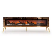 Casa Padrino luxury TV cabinet with LED electric fireplace and remote control gold 180 cm