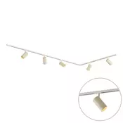 Modern railsysteem met 5 spots wit met beige 1-fase GU10 70mm - Iconic Jeana Luxe