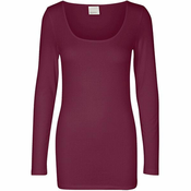 Vero Moda Ženska majica s kratkimi rokavi VMMAXI Regular Fit 10152908 Winetasting (Velikost XS)