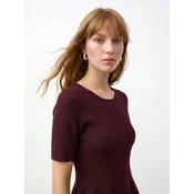 Sinsay - Bluza u stilu džempera sa viskozom i karnerom - maroon