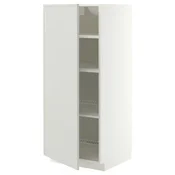 METOD Visoki element s policama, bijela/Aspudden svijetlo siva, 60x60x140 cm