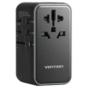 Vention 100W polnilni adapter, 1x USB-A, 3x USB-C, črn