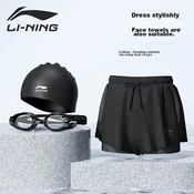 Li-Ning Muški set za plivanje 810, Šorts, kapa i naocare, Crni