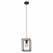 EGLO Viseca lampa LIBERTAD E27 18 cm crna/drvo 99795