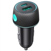 shumee 60W PD USB-C USB-A avtopolnilec, črn