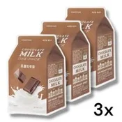 APIEU 3x Čokoladno-mlečna plátnena maska One-Pack