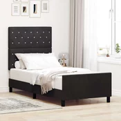 Vidaxl Postelja Črna 90x190 cm Velur
