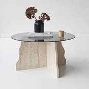 HANAH HOME Sto za dnevnu sobu Butterfly Travertine Fume