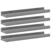 Vidaxl Stenske police 4 kosi sive 40x9x3 cm