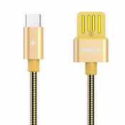REMAX RC-080a Silver Serpent kabel USB / USB-C 2.1A 1m, zlato