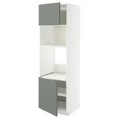 METOD Visoka omara za vgrad gspd aparate, bela/Nickebo mat sivo-zelena, 60x60x200 cm