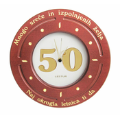 LESTUR Stenska darilna ura Okrogla letnica 50, darilna ura, lesena ura, stenska ura, okrogla obletnica, letnica, darilo, darilo za moške, darilo za ženske, Slovenija
