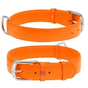 WAUDOG Dvoslojna pasja ovratnica iz kakovostnega usnja v oranžni barvi, Oranžna 19-25 cm, širina: 9 mm