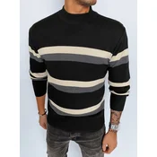 Mens Striped Turtleneck Black Dstreet