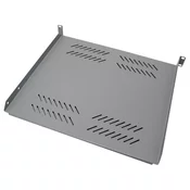 XtendLan Polica 400 mm, univerzalna, 1U, nosilnost 25 kg, siva