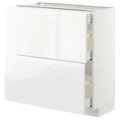 METOD / MAXIMERA Pod.ormaric i 2fronta/3fioke, bela/Voxtorp v. sjaj bela, 80x37 cm