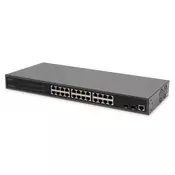 Digitus DN-95359 mrežni prekidač Upravljano L2 Gigabit Ethernet (10/100/1000) Podrška za napajanje putem Etherneta (PoE) 1U Crno