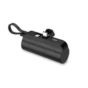 Ksix prijenosna baterija 5.000 mAh USB-C džepna, USB-C na USB-C, LED, crna