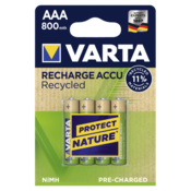 10x4 Varta RECHARGE ACCU Recycled 800 mAH AAA Micro NiMH