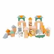 Small foot by Legler Lesene gradbene kocke z majhno nogo Safari 50 kosov