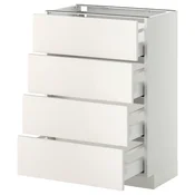 METOD / MAXIMERA Podni ormaric 4 fronta/4 fioke, bela/Veddinge bela, 60x37 cm